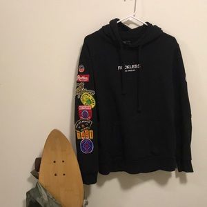 RECKLESS HOODIE WITH PATCHES
